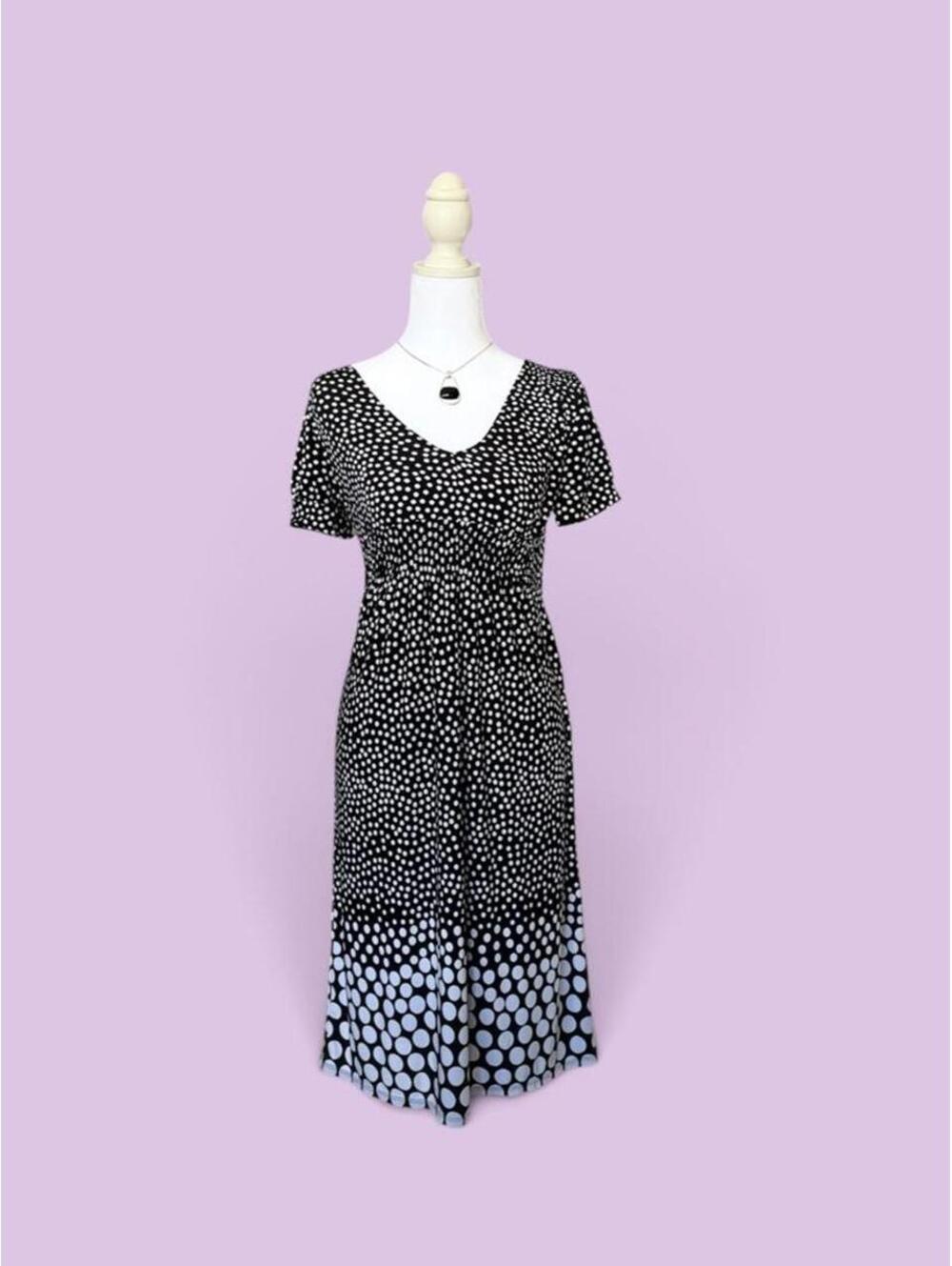 Vintage Black & white polka dot midi dress